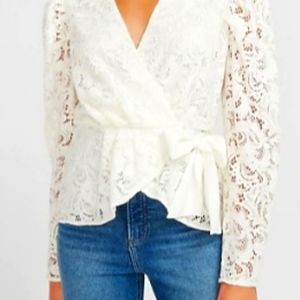 Ivory lace blouse by Express